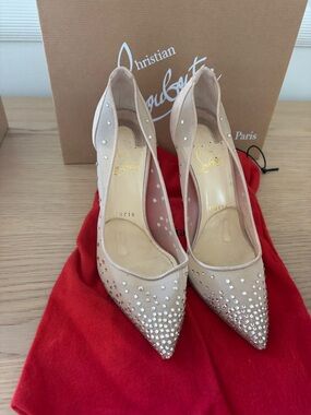 Christian Louboutin Follies Strass 100mm Size 37.5